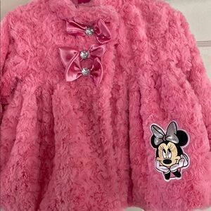 Disney Pink Plush Faux Fur Jacket